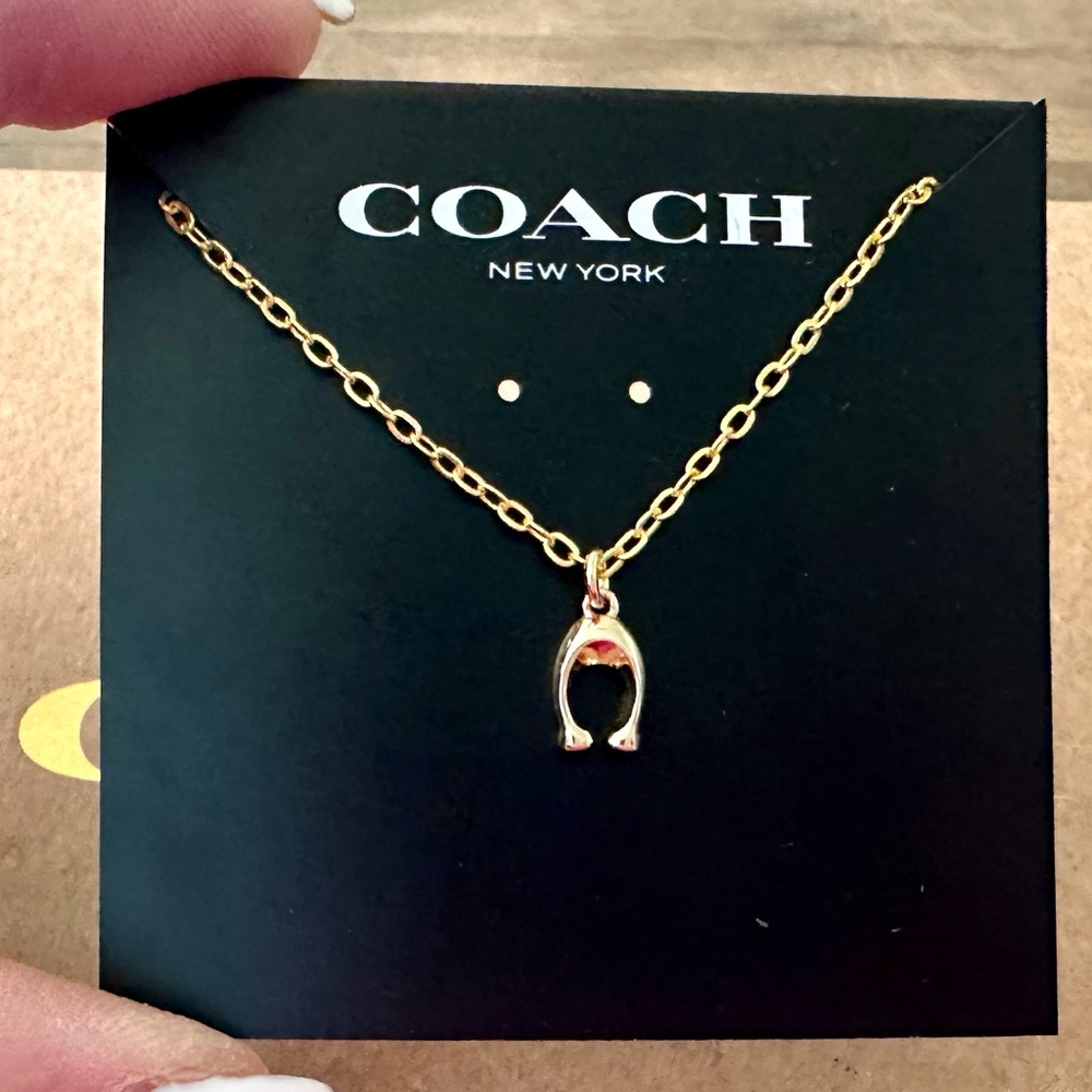 Coach Dainty Minimalist Signature C Pendant 18k/.925 Necklace - Picture 1 of 8
